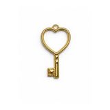Stonechem 3.5 Cm Kalp Anahtar Gold Zamak Kolye Ucu Epoksi Ve Takı Yapımına Uygun (5Adet)