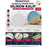 Stonechem 33 cm Yuvarlak Epoksi Tepsi Silikon Kalıp – Sunumluk, Servis Tepsisi ve Reçine Döküm Kalıbı 33X1,8 cm