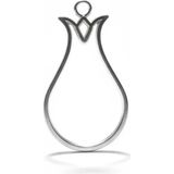 Stonechem 5 Adet Lale Model Metalik Gümüş Zamak Kolye Ucu 3.5 cm – Epoksi Reçine ve Takı Tasarımı İçin Kaliteli Metal Çerçeve (Paslanmaya Dayanıklı, Takı Yapım Aparatı) - Gri Gümüş