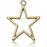 Stonechem 5 Adet Yıldız Model Gold Zamak Kolye Ucu 3.5 cm – Epoksi Reçine ve Takı Tasarımı İçin Kaliteli Metal Çerçeve (Paslanmaya Dayanıklı, Takı Yapım Aparatı