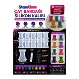 Stonechem Çay Bardağı Magnet Silikon Kalıbı 10’lu – Epoksi Reçine Magnet Kalıbı