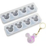 Stonechem Epoksi Mickey Mouse Anahtarlık Kalıbı – 4’lü Çoklu Figür Seti (Yüksek Parlaklık Veren Esnek Silikon Kalıp)
