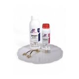stonechem Epoksi Reçine 1,5 Kg Set 33,5 cm Tırtıklı Tepsi Kalıbı Gold Gümüş Sim ve Zamak Kulp Dahil