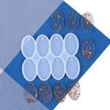 Stonechem Epoksi Takı ve Anahtarlık Kalıbı – 8’li Çoklu Oval Delikli Silikon Kalıp (5x3 cm) - Beyaz