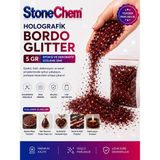 Stonechem Holografik Bordo Glitter – 5 GR Yüksek Işıltılı Pullu Sim (Epoksi, UV Reçine ve Hobi Sanatı İçin Gökkuşağı Efektli Süsleme)