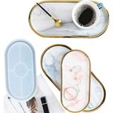 Stonechem Oval Mini Tepsi Silikon Kalıbı – 18 x 9.5 cm Modern Sunumluk ve Takı Tabağı Kalıbı - Beyaz