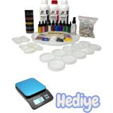 Stonechem Proset Epoksi Başlangıç Seti – 3 Kg Kristal Reçine, Pigmentler, Kalıplar ve Karıştırma Seti (Hassas Terazi Hediyeli)
