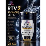 Stonechem Rtv2 Silikon 10 Shore Şeffaf Kalıp Silikonu Epoksi Sabun Taş Tozu Uyumlu Kabarcıksız Döküm 25 kg
