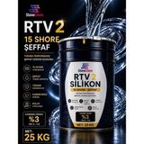 Stonechem Rtv2 Silikon 15 Shore Şeffaf Kalıp Silikonu Epoksi Sabun Taş Tozu Uyumlu Kabarcıksız Döküm 25 kg