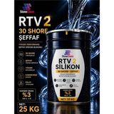 Stonechem Rtv2 Silikon 30 Shore Şeffaf Kalıp Silikonu Epoksi Sabun Taş Tozu Uyumlu Kabarcıksız Döküm 25 kg