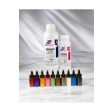 stonechem Ultra Şeffaf Parlak Epoksi Reçine 1500 gr 10 Renk Sıvı Sedefli Pigment Seti