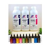 stonechem Ultra Şeffaf Parlak Epoksi Reçine 3 Kg + 10 Renk Sıvı Sedefli Pigment Seti