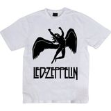 stonedfame Unisex Beyaz LED Zeppelin Baskılı T-Shirt - 3XL