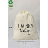 stonehill , Laundry Desenli Ham Bez Kumaş Çok Amaçlı Kirli Çamaşır Torbası 40x50 (1 Adet)
