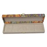 Stonelys Lüks Kadife Takı Kutusu, Mücevher ve Tesbih için, Desenli Kadife Kaplama, Kilitli, Premium Hediye Kutusu (DESENLİ BEYAZ, 28X7)