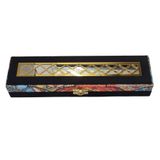 Stonelys Lüks Kadife Takı Kutusu, Mücevher ve Tesbih için, Desenli Kadife Kaplama, Kilitli, Premium Hediye Kutusu (DESENLİ SİYAH, 28X7)