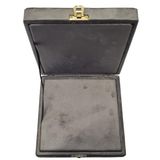 Stonelys Lüks Kadife Takı Kutusu, Mücevher ve Tesbih için, Desenli Kadife Kaplama, Kilitli, Premium Hediye Kutusu (GRİ, 17X17)