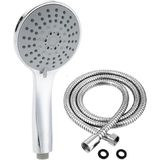 Stoneseries Lüks Duş Seti - 3 Farklı Püskürtmeli Full Krom Kaplama El Duşu + 170 cm Çift Kenetli Duş Spirali - Paslanmaz, Kopmaz, Kırılmaz Çelik Duş Hortumu (2'li Set)