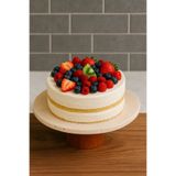 stonesteps Doğal Mermer 28 Cm Pasta Kek Standı , Ahşap Ayaklı Kek Standı,mermer Sunumluk