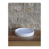 stonnish Daire Beton Saksı Tabağı Küçük Boy 12cm Dekoratif Hediyelik Ham Beyaz