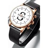 Stony Sade Dereceli Kadran Rose Gold Çerçeve Erkek Kol Saati