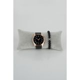 Stony Sade Kadran Model 12 Dereceli Rose Gold Çerçeve Bileklik ve Erkek Kol Saati