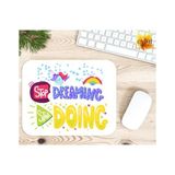 Stop Dreaming Start Doing Yazılı Motivasyon Baskılı Özel Tasarım Dikdörtgen Kaydırmaz Mousepad - Adrenalin Mavi