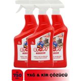 Stop Forte 3'lü Yağ & Kir Çözücü 750 ml Zorlu Lekelere Karşı Etkili Sprey Temizlik Ürünü