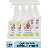 Stop Forte Sıvı Leke Çıkarıcı 750 ml Çok Amaçlı Temizlik İçin Etkili Formül 4 Adet