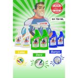 Stop Forte Zorlu Leke Seti 6 x 750 ml Leke, Derz,wc Banyo Temizleyici