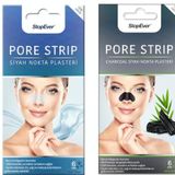 StopEver Pore Strip Siyah Nokta Bandı – 2'li Paket (Charcoal + Tea Tree) | Siyah Nokta Karşıtı | Gözenek Temizleyici | Aktif Karbon & Çay Ağacı Özlü | 12 Adet