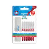 StopEver Well Tooth Arayüz Fırçası, Kırmızı - Size 2 | 0.5 mm İnce Telli Diş Arası Fırçası, Taşıma Kutusu Hediyeli | Ortodontik Kullanıma Uygun | 6 Adet