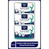 StopEver Well Tooth Kürdanlı Diş İpi Fresh & Gliss 3 Adet x 50'li Plastik Kutulu (150 Adet)