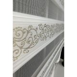 StorBurada Altın Simli Sarmaşık Desenli Zebra Stor Perde Etek Dilimli 9300V02 - Sarı - 170 x 200 cm