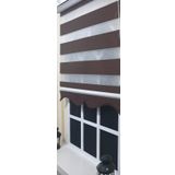 Storburada St 004 Kahverengi 180 x 200 Kahverengi Etek Dilimli Zebra Stor Perde