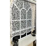 Storburada STB-108 Gri Baskı Çift Mekanizmalı Desenli Tül 110x260 cm Stor Perde