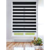 Storburada STB-400-V15 180x200 Siyah Etek Dilimli Zebra Stor Perde