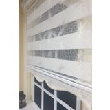 Storburada STB 470 60x200 cm Nakışlı Beyaz Etek Dilimli Zebra Stor Perde
