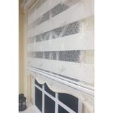 Storburada STB 470 80x200 cm Nakışlı Beyaz Etek Dilimli Zebra Stor Perde