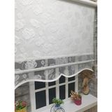 Storburada STB1093 Çift Mekanizmalı Beyaz Çiçekli Tül Ekru 40x200 cm Stor Perde