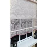 Storburada STB2015-V06 Çift Mekanizmalı Damask Pembe Ekru 200x200 cm Stor Perde