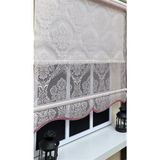 Storburada STB2015-V06 Çift Mekanizmalı Damask Pembe Ekru 60x200 cm Stor Perde