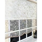 Storburada STB45248-V111 Bej 90x200 cm Çift Mekanizmalı Çiçekli Somon Tül Perde Ekru Stor Perde