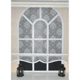 Storburada STB45252-V01 Çift Mekanizmalı Kirli Damask Tül Beyaz Ekru 200x200 cm Stor Perde