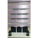 Storburada STB901 Zebra Halka Desen Gümüş Simli Etek Dilimli Pembe Lila 100x200 cm Stor Perde