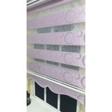 Storburada STB901 Zebra Halka Desen Gümüş Simli Etek Dilimli Pembe Lila 60x200 cm Stor Perde