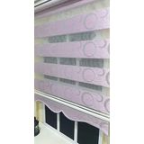 Storburada STB901 Zebra Halka Desen Gümüş Simli Etek Dilimli Pembe Lila 90x260 cm Stor Perde