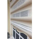 Storburada Zebra Renk Geçişli Açık Kahve Etek Dilimli STB 483 Kahverengi 190 X 200 Stor Plise Perde