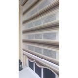 Storburada Zebra Renk Geçişli Kahve Etek Dilimli STB 484 Kahverengi 40 X 200 Stor Plise Perde