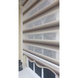 Storburada Zebra Renk Geçişli Kahve Etek Dilimli STB 484 Kahverengi 50 X 200 Stor Plise Perde